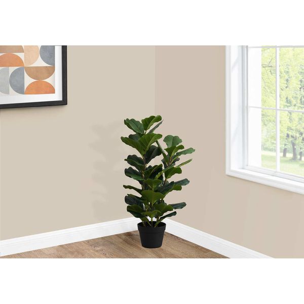 Black Green 32-Inch Indoor Faux Fake Floor Potted Decorative Artificial Plant, image 2